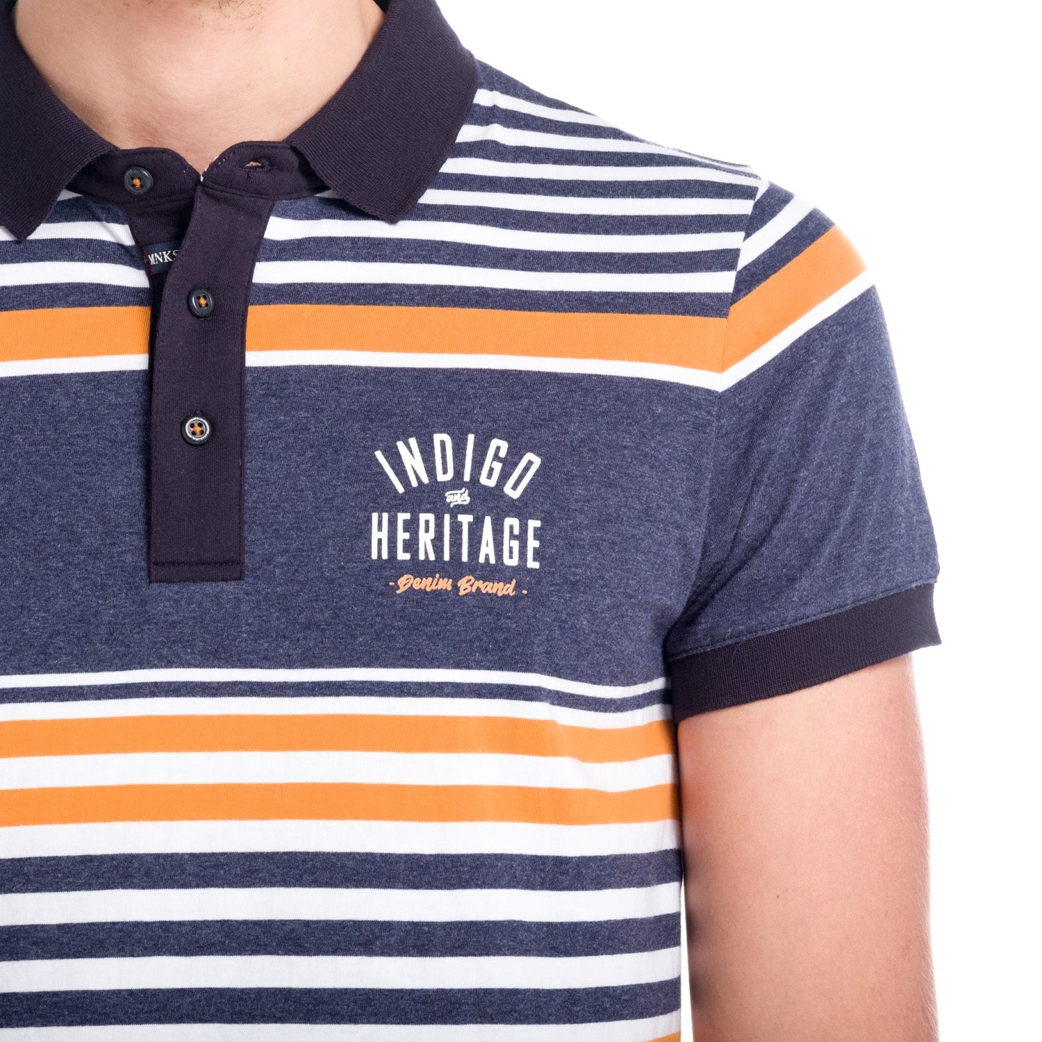Polo Manga Corta Hombre Rayas Estampado Índigo – Koroshi 1811PC17