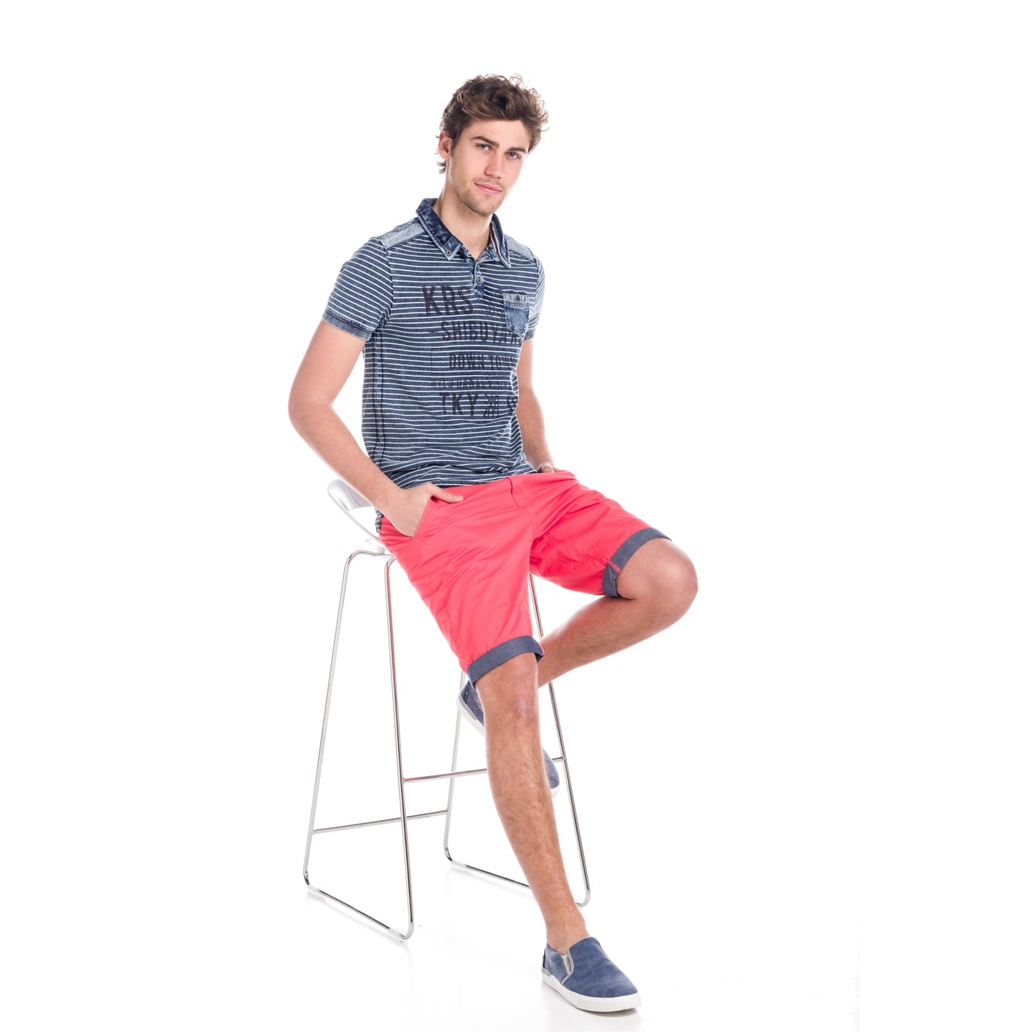 Pantalón Corto Hombre Chino Vuelta Denim – Koroshi 1811PS06