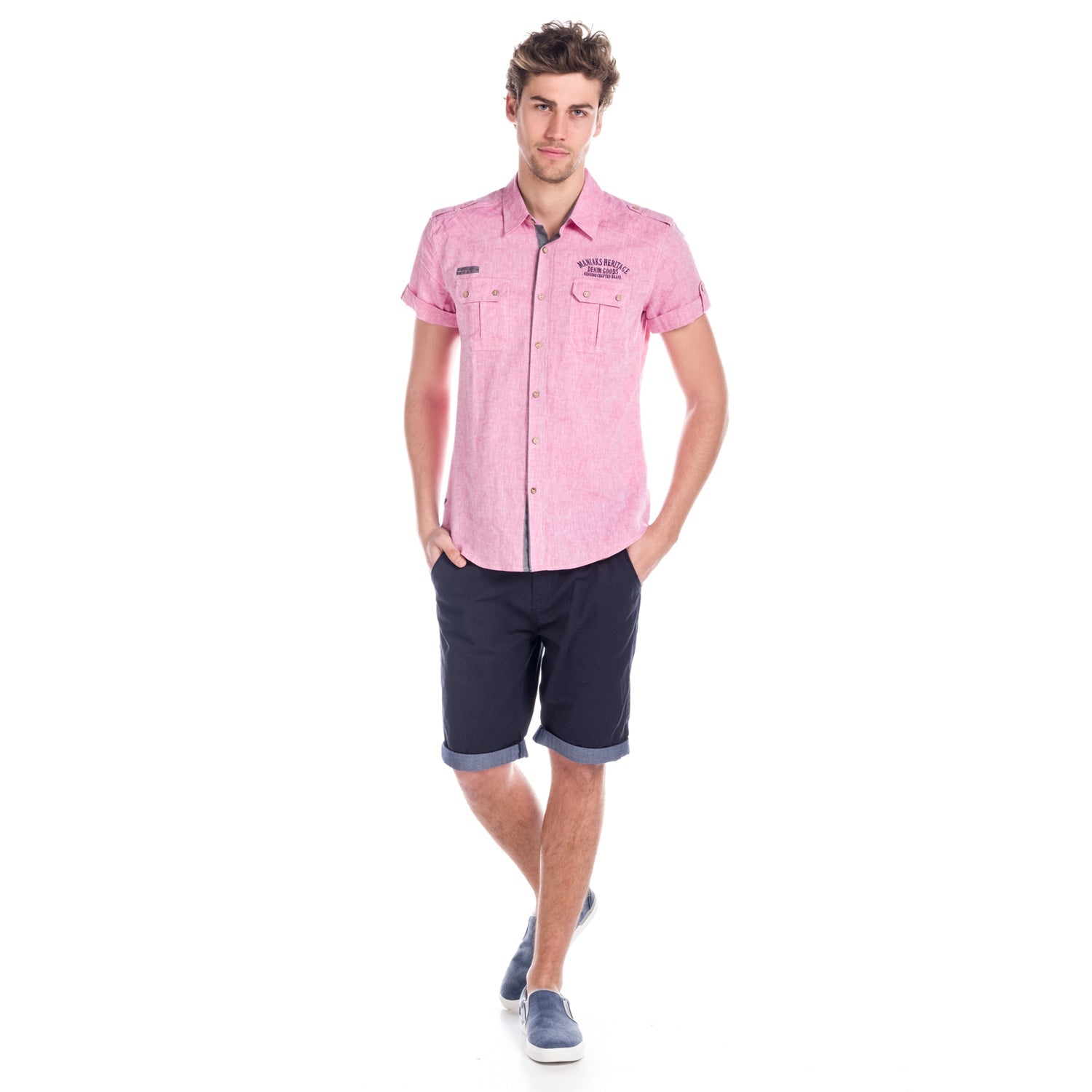 Pantalón Corto Hombre Chino Vuelta Denim – Koroshi 1811PS06