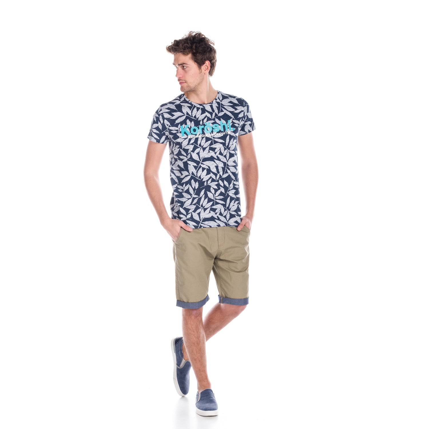 Pantalón Corto Hombre Chino Vuelta Denim – Koroshi 1811PS06