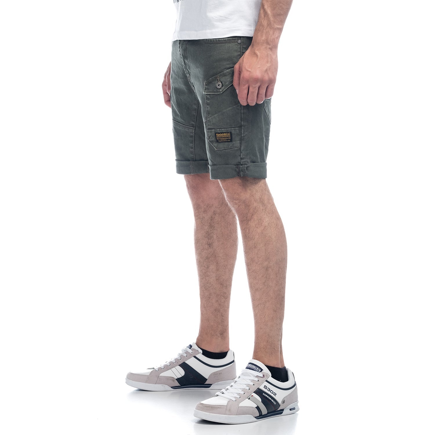 Bermuda Hombre Cargo Algodón Detalle Camuflaje – Koroshi Kaki