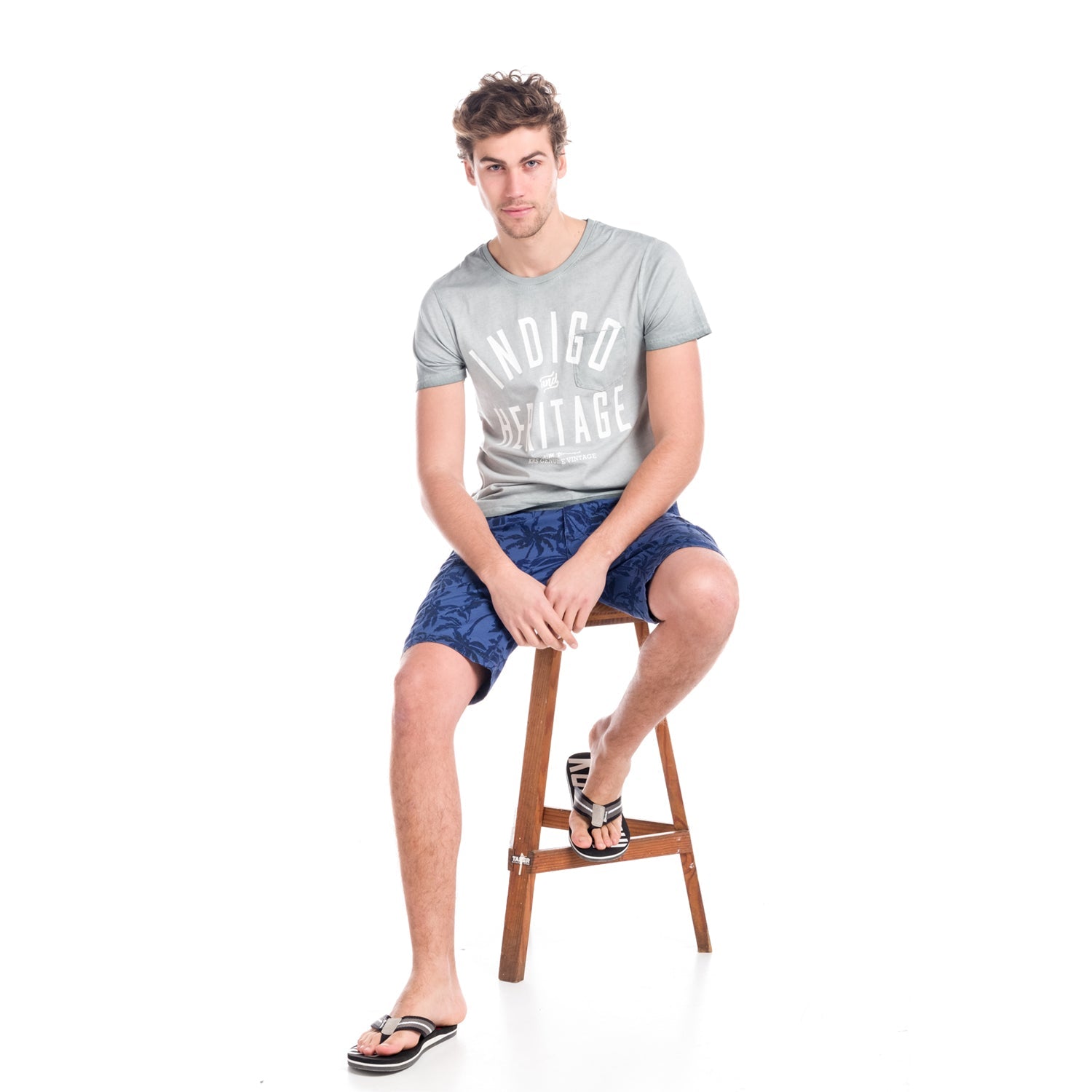 Bermuda Hombre Cargo Estampado Palmeras Algodón – Koroshi 1811PS20