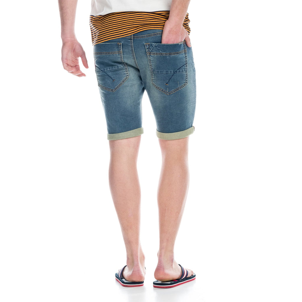 Bermuda Hombre Denim Detalle Llavero – Koroshi Azul Medio
