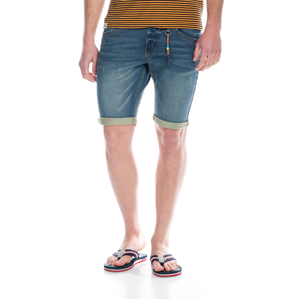 Bermuda Hombre Denim Detalle Llavero – Koroshi Azul Medio