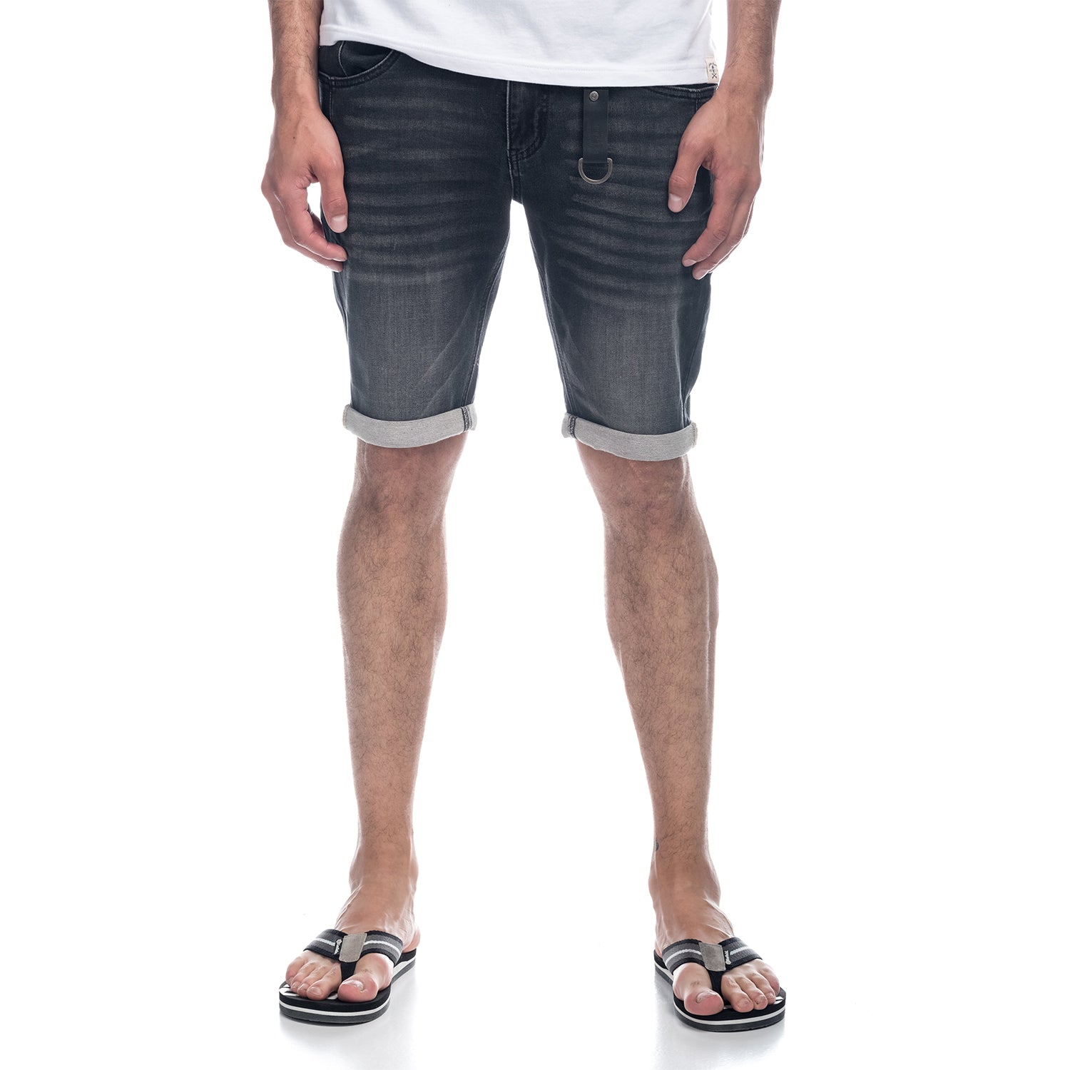 Bermuda Hombre Denim con Anilla Llavero – Koroshi Black Denim