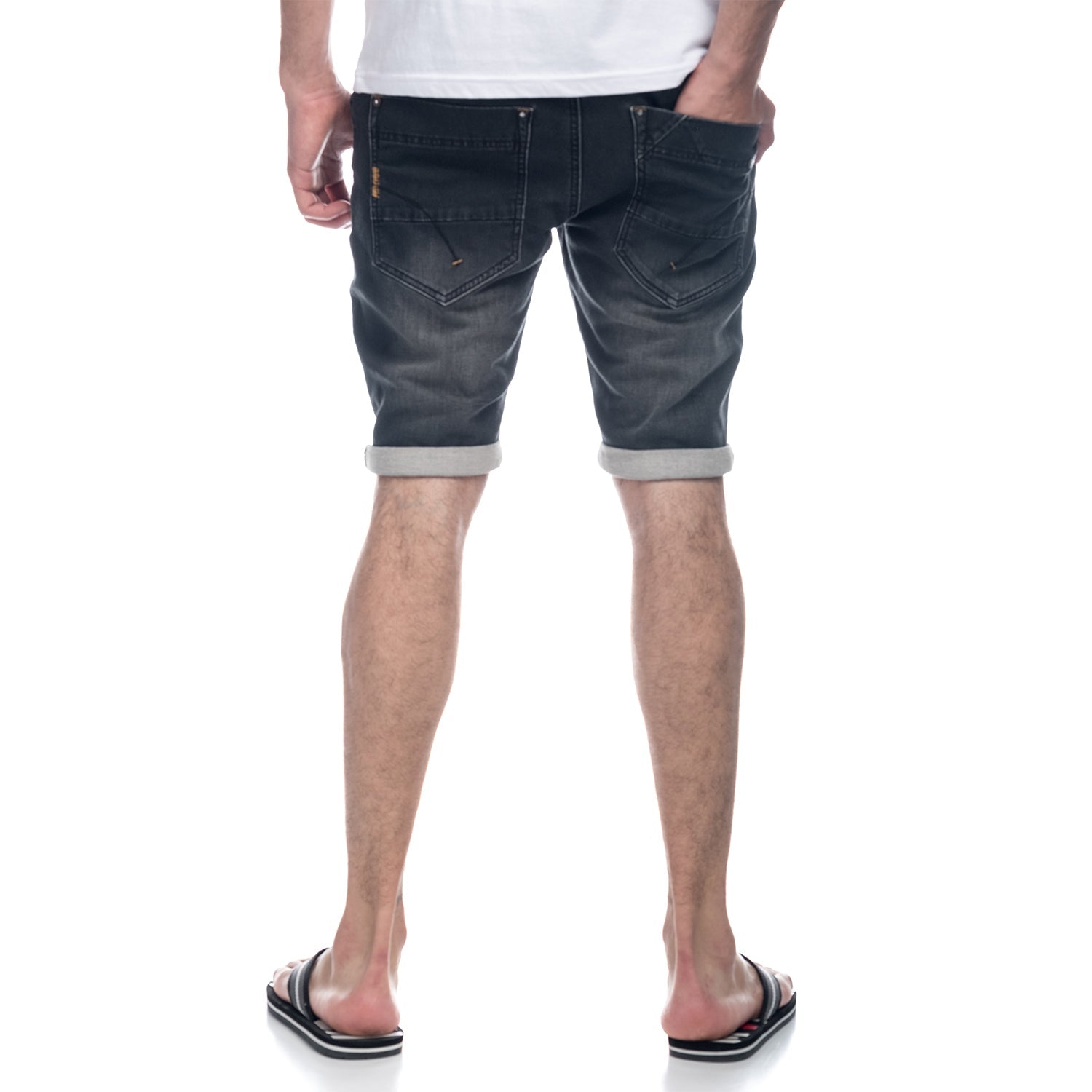 Bermuda Hombre Denim con Anilla Llavero – Koroshi Black Denim