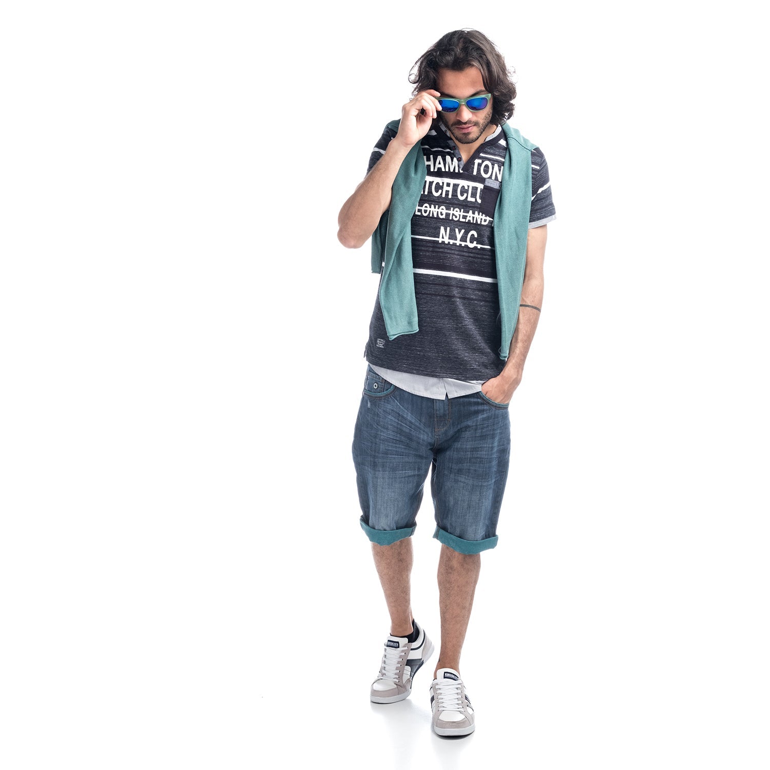 Bermuda Hombre Denim Relaxed Vuelta a Contraste – Koroshi 1811PS37
