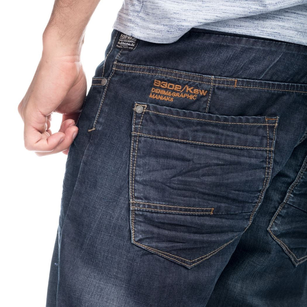 Bermuda Hombre Denim con Vuelta de Cuadros – Koroshi Azul Oscuro