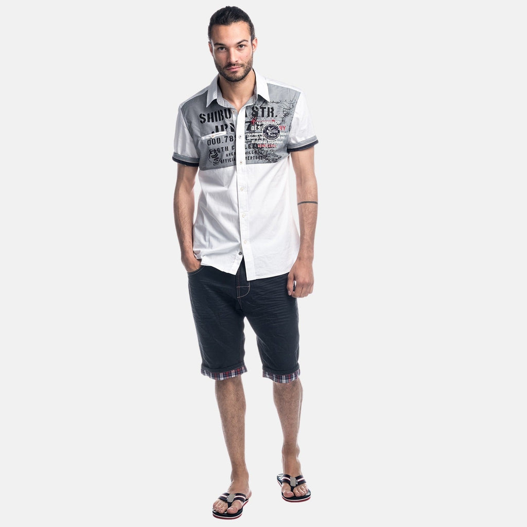 Bermuda Hombre Vaquera Relaxed Bajo Vuelta Cuadros – Koroshi Navy