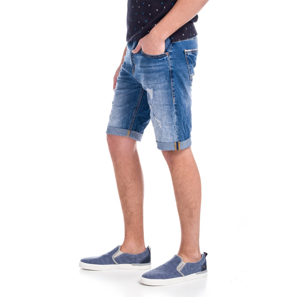 Bermuda Hombre Denim Slim Rotos Azul Claro – Koroshi 1811PS52