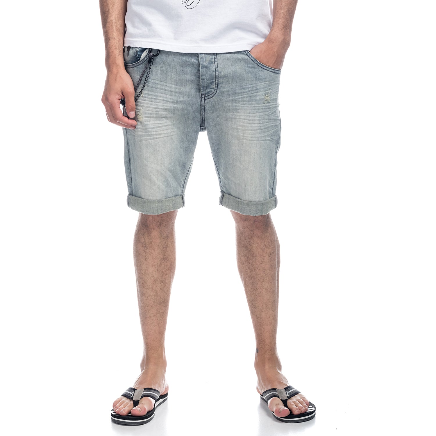 Bermuda Hombre Denim Cadena Llavero – Koroshi Gris