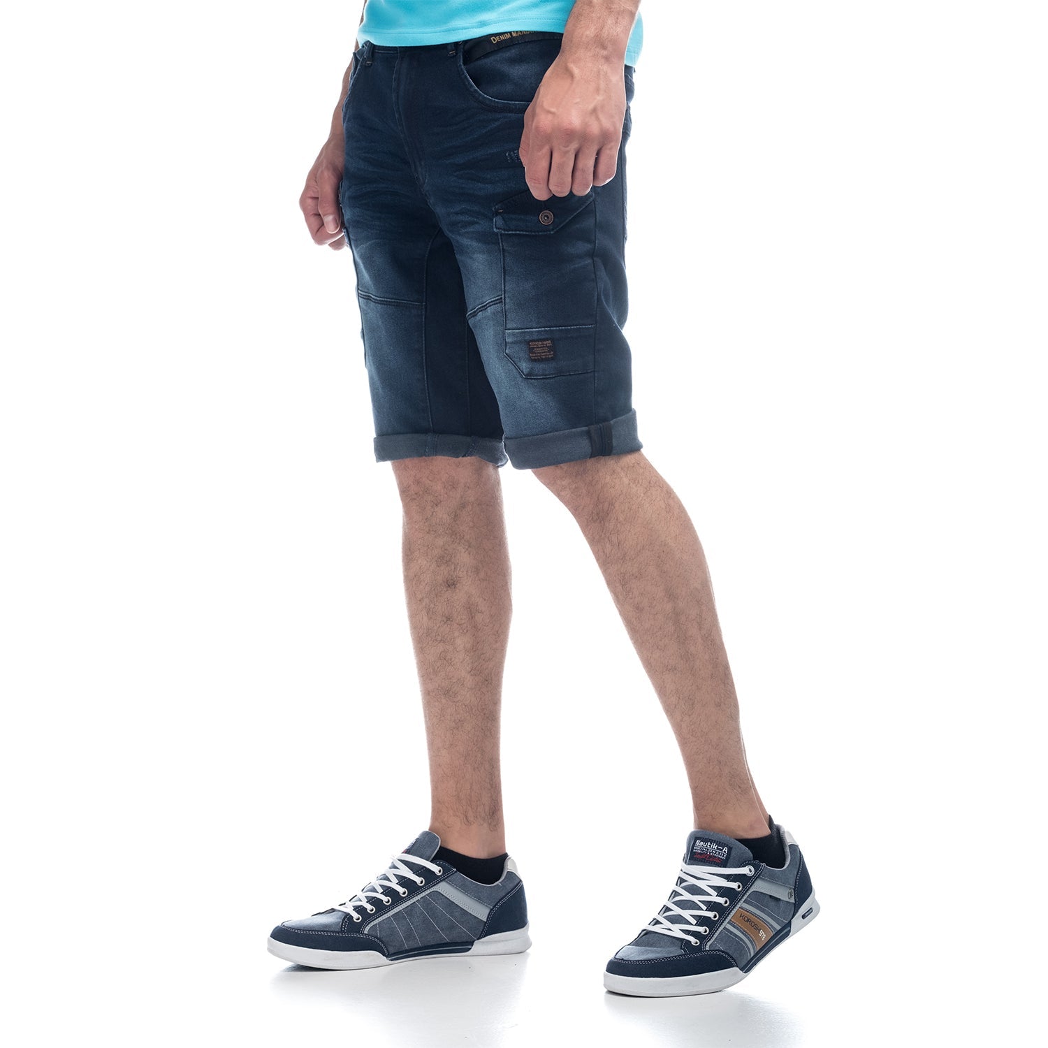 Bermuda Hombre Denim Elástica Detalle Cremallera – Koroshi Azul Oscuro
