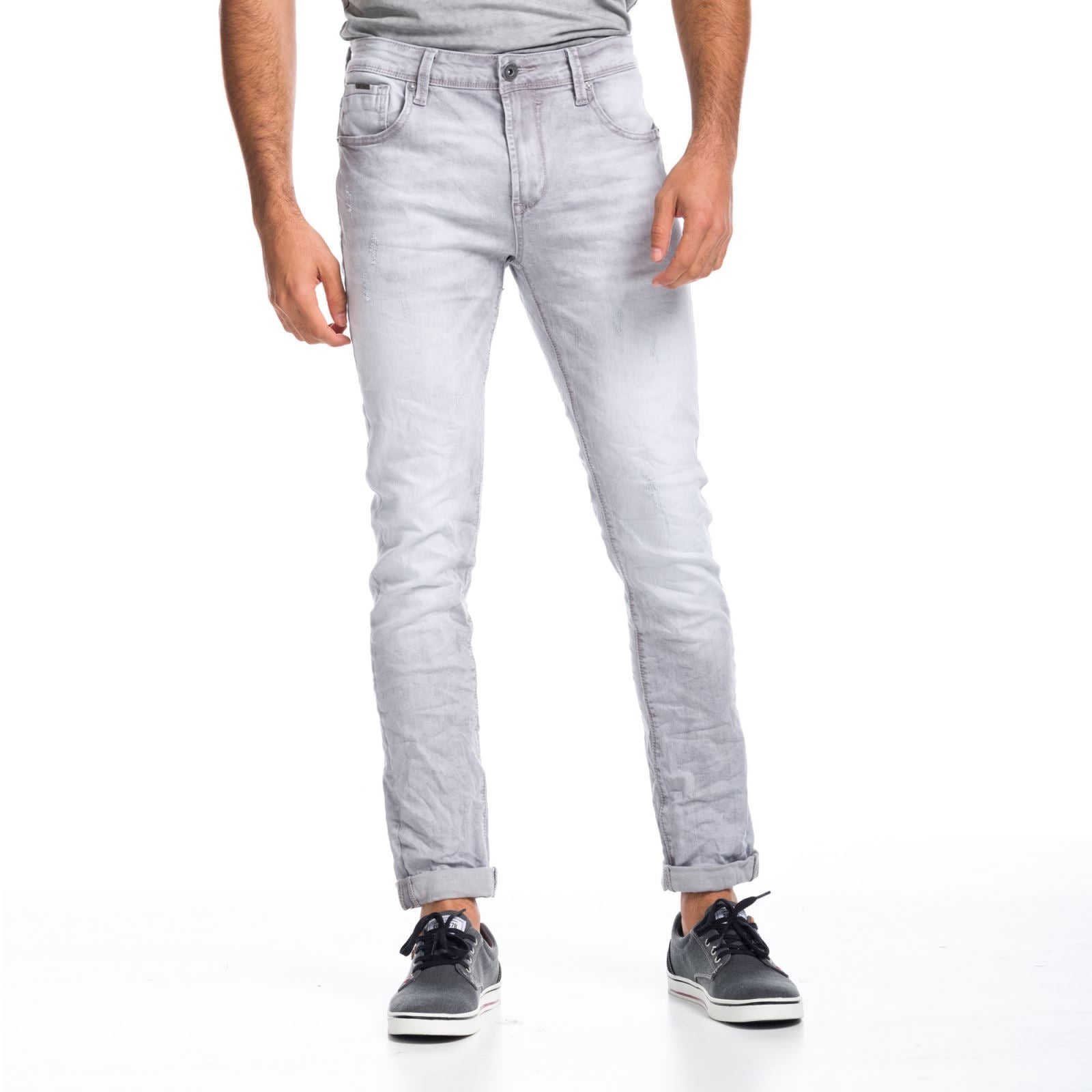 Pantalón Vaquero Hombre Slim Desgastado – Koroshi Gris Denim