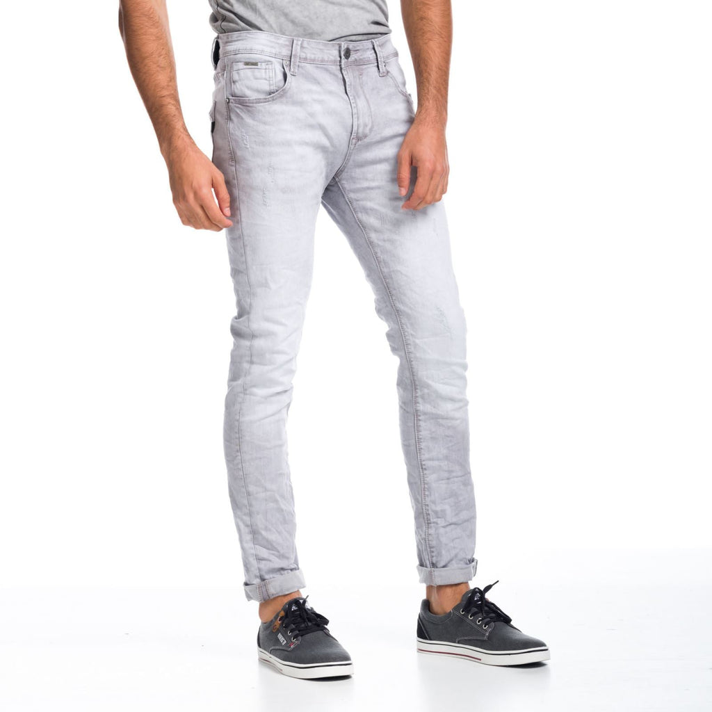 Pantalón Vaquero Hombre Slim Desgastado – Koroshi Gris Denim