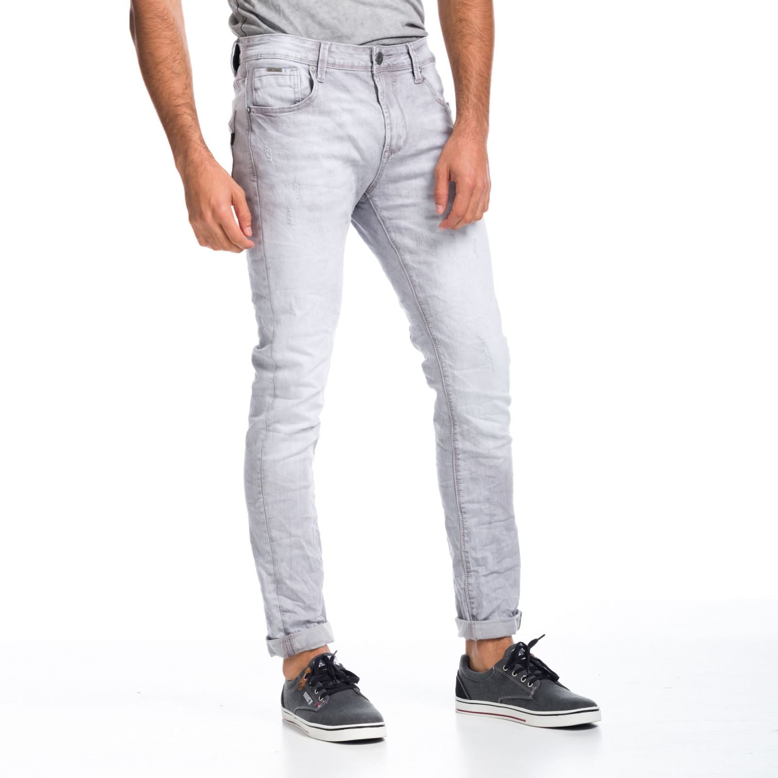 Pantalón Vaquero Hombre Slim Desgastado – Koroshi Gris Denim