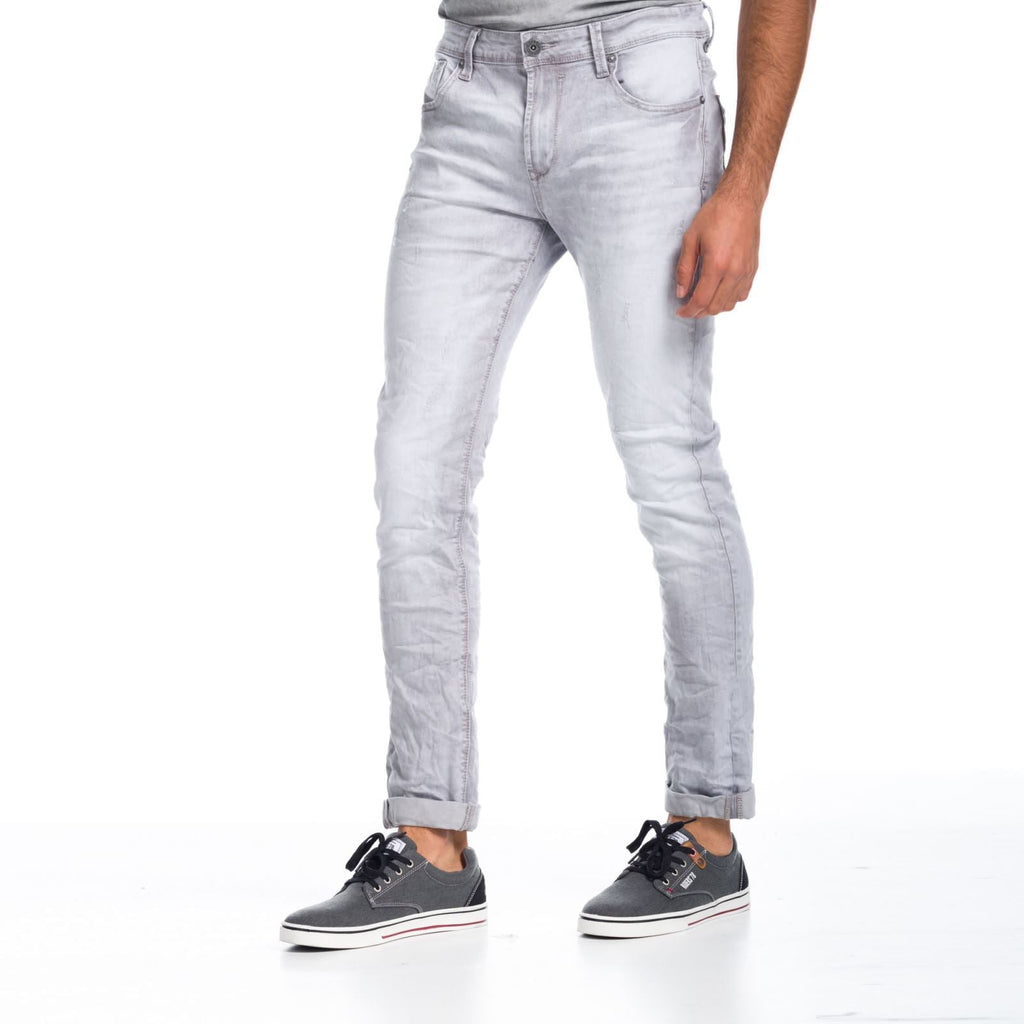 Pantalón Vaquero Hombre Slim Desgastado – Koroshi Gris Denim