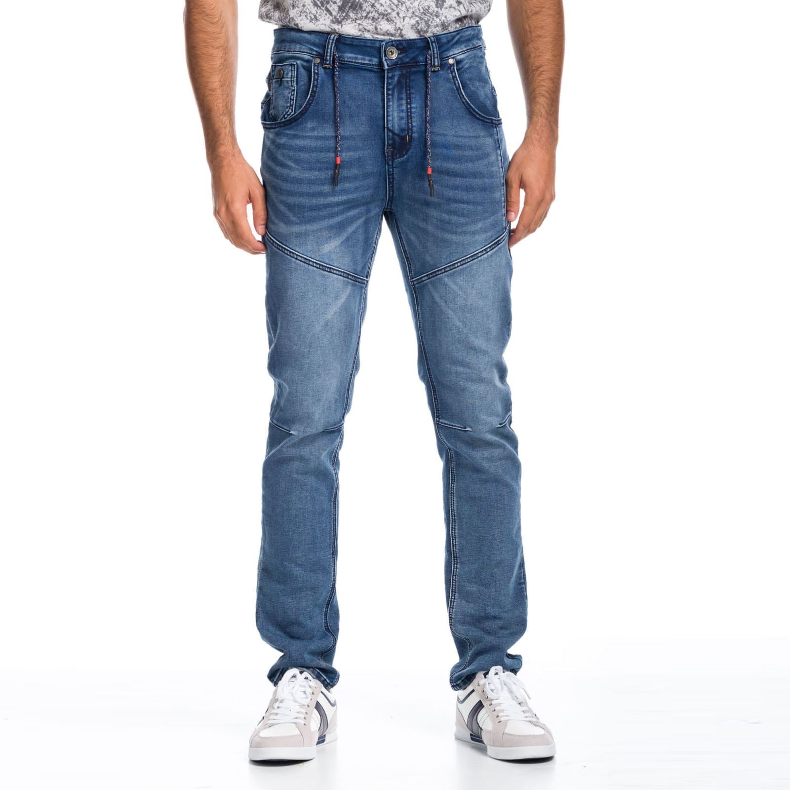 Pantalón Vaquero Hombre con Cordón Ajustable – Koroshi Azul Oscuro