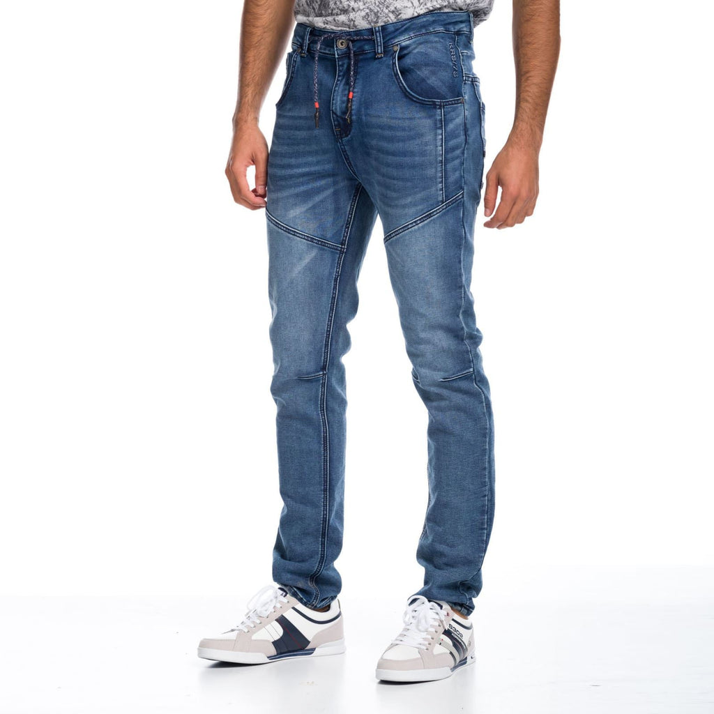 Pantalón Vaquero Hombre con Cordón Ajustable – Koroshi Azul Oscuro