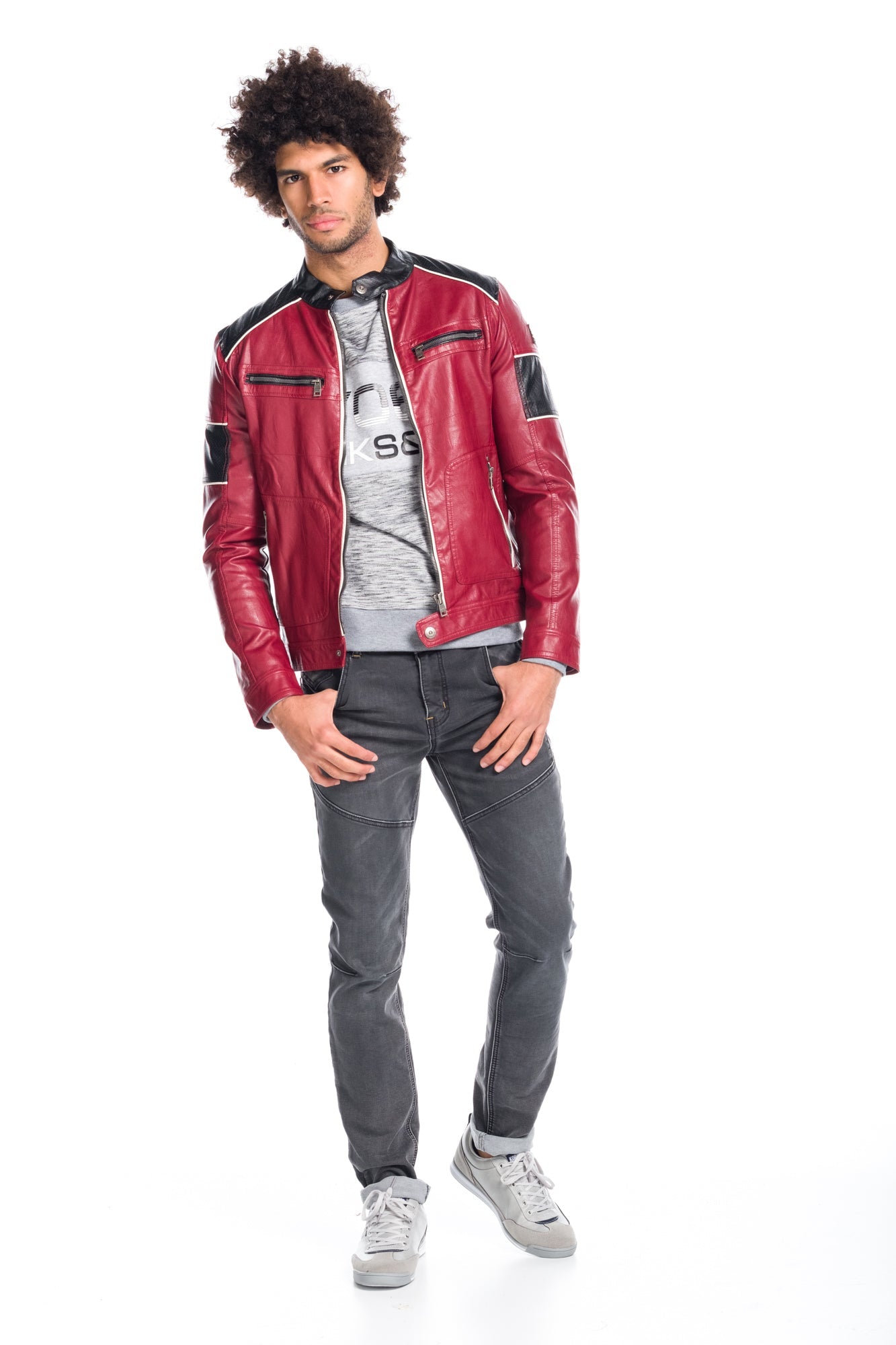 Pantalón Vaquero Slim Hombre con Costuras y Desgastes – Koroshi Negro Denim