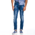 Pantalón Vaquero Slim Hombre con Rotos – Koroshi Azul Medio