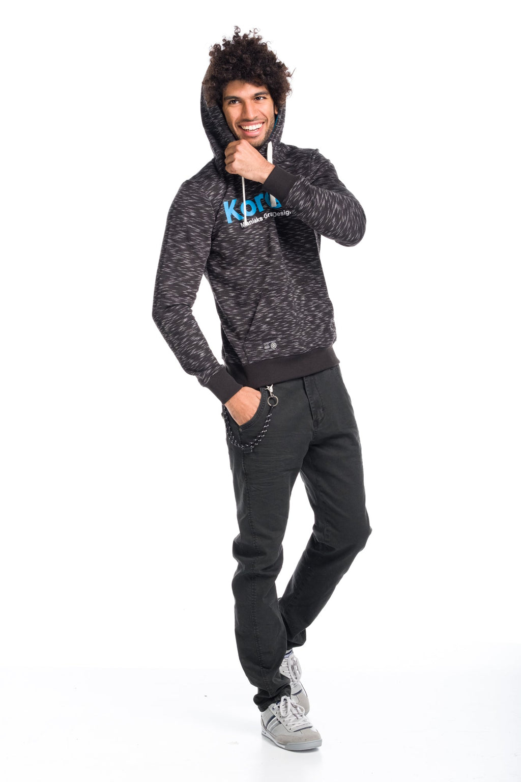 Sudadera con Capucha Hombre Felpa Jaspeada – Koroshi 1811SU15