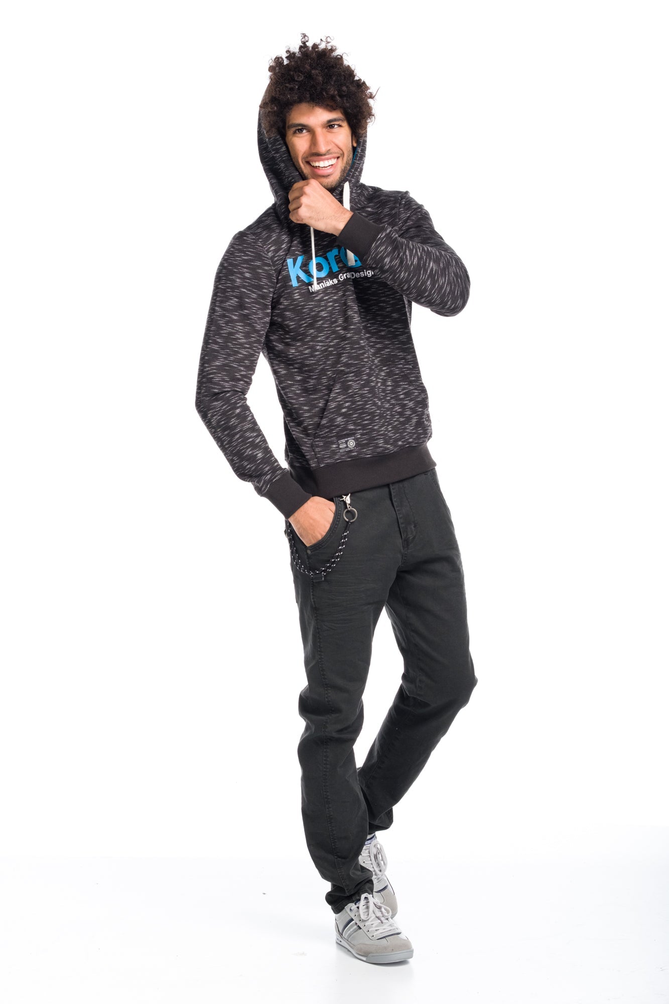 Sudadera con Capucha Hombre Felpa Jaspeada – Koroshi 1811SU15