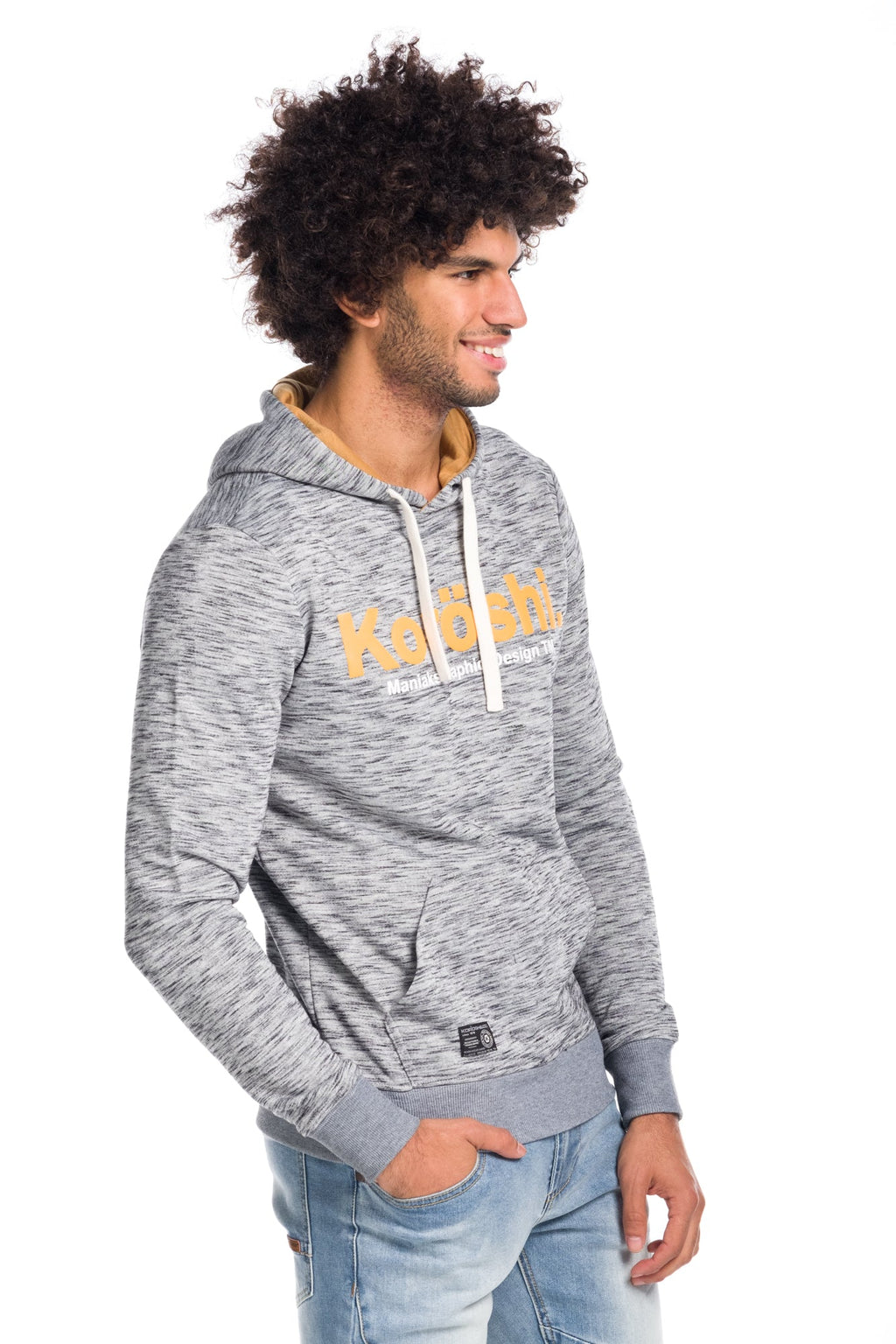 Sudadera con Capucha Hombre Felpa Jaspeada – Koroshi 1811SU15