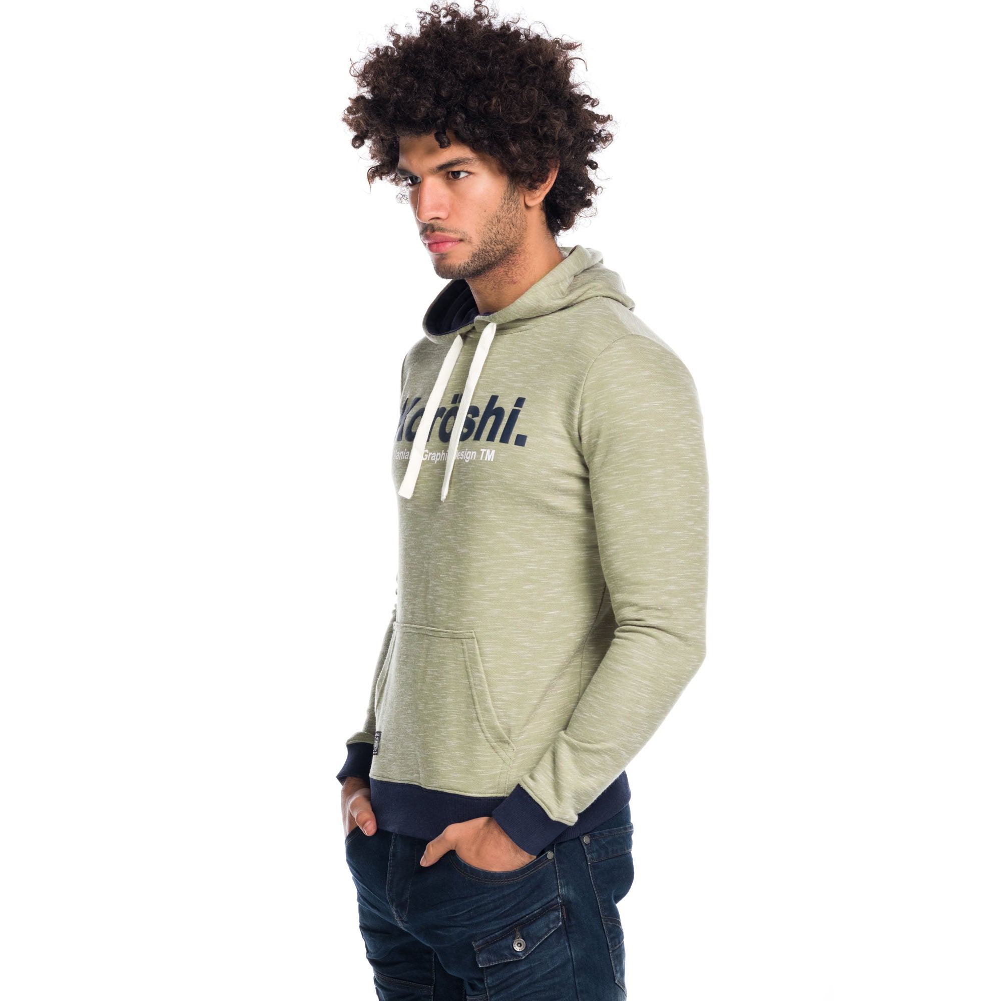 Sudadera con Capucha Hombre Felpa Jaspeada – Koroshi 1811SU15