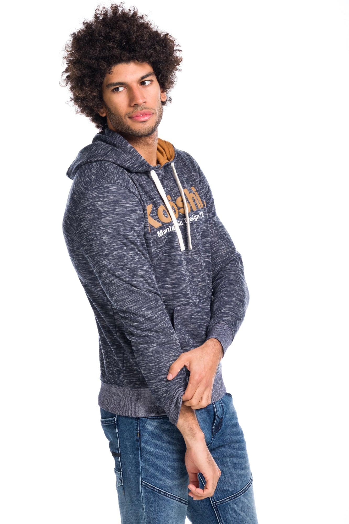 Sudadera con Capucha Hombre Felpa Jaspeada – Koroshi 1811SU15
