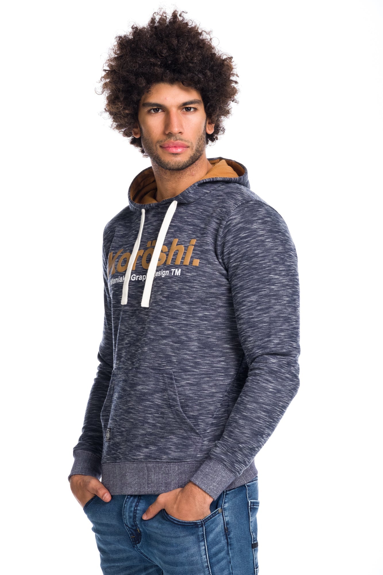 Sudadera con Capucha Hombre Felpa Jaspeada – Koroshi 1811SU15