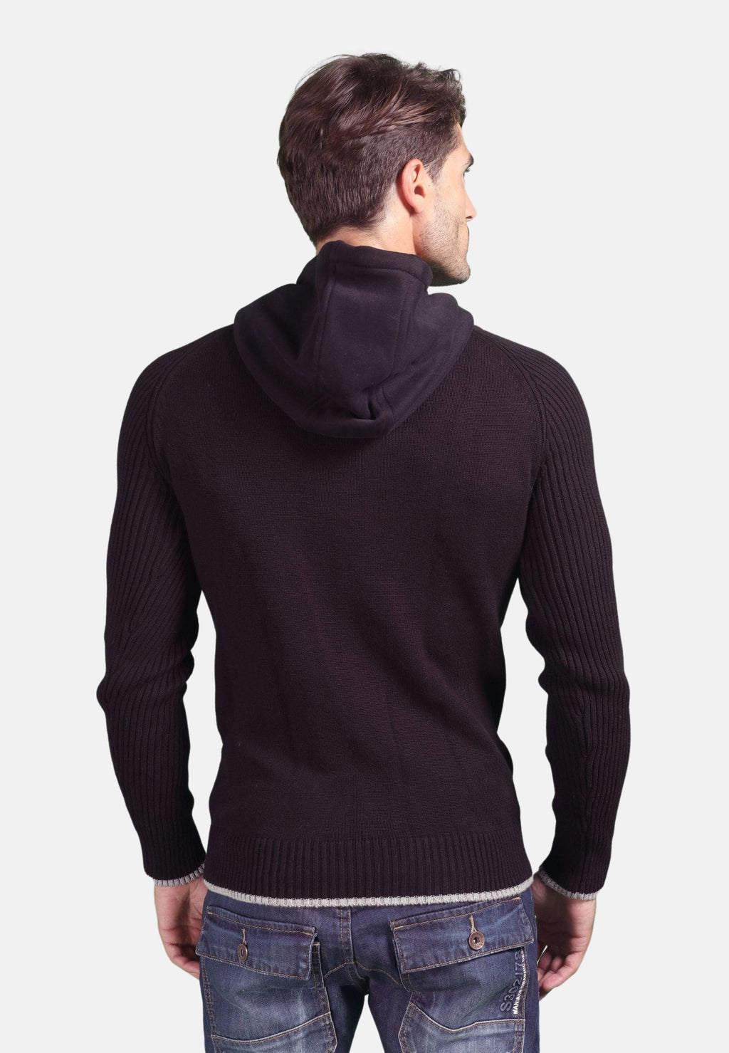 Jersey Tricot con Capucha Hombre Letras Estampadas – Koroshi 1811TR06