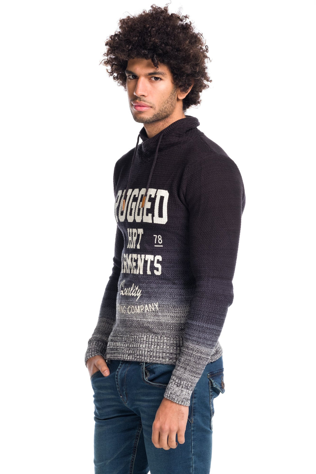 Jersey Hombre Punto Cuello Chimenea Degradado con Letras – Koroshi 1811TR07