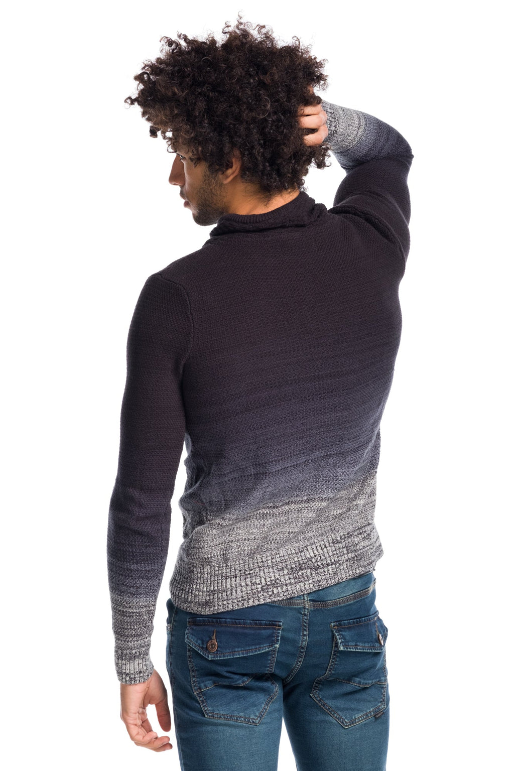 Jersey Hombre Punto Cuello Chimenea Degradado con Letras – Koroshi 1811TR07