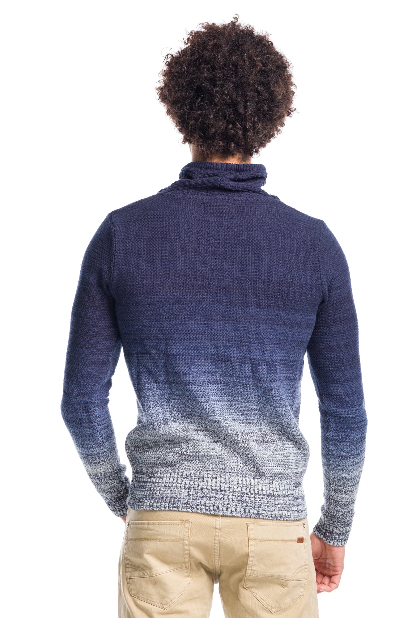 Jersey Hombre Punto Cuello Chimenea Degradado con Letras – Koroshi 1811TR07