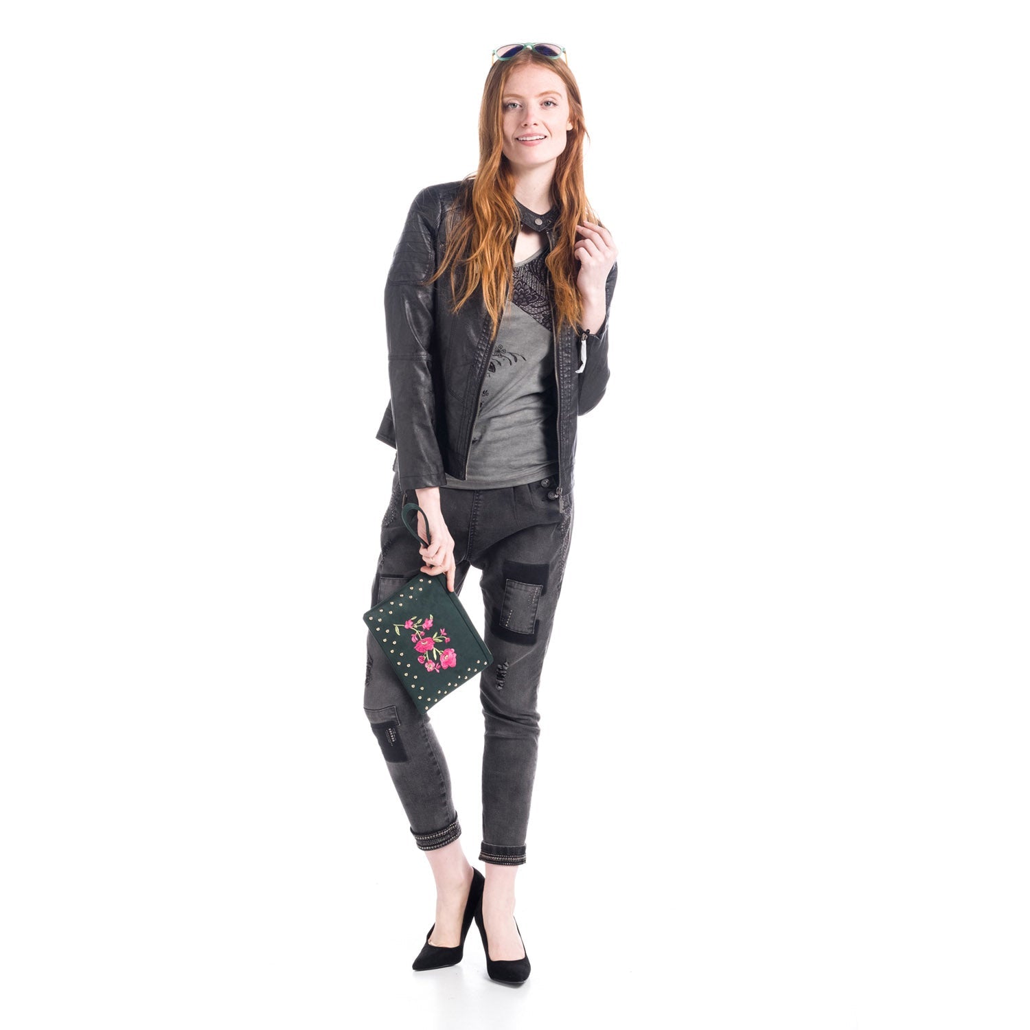 Chaqueta Efecto Piel Mujer Cuello Mao – Koroshi 1812JA91