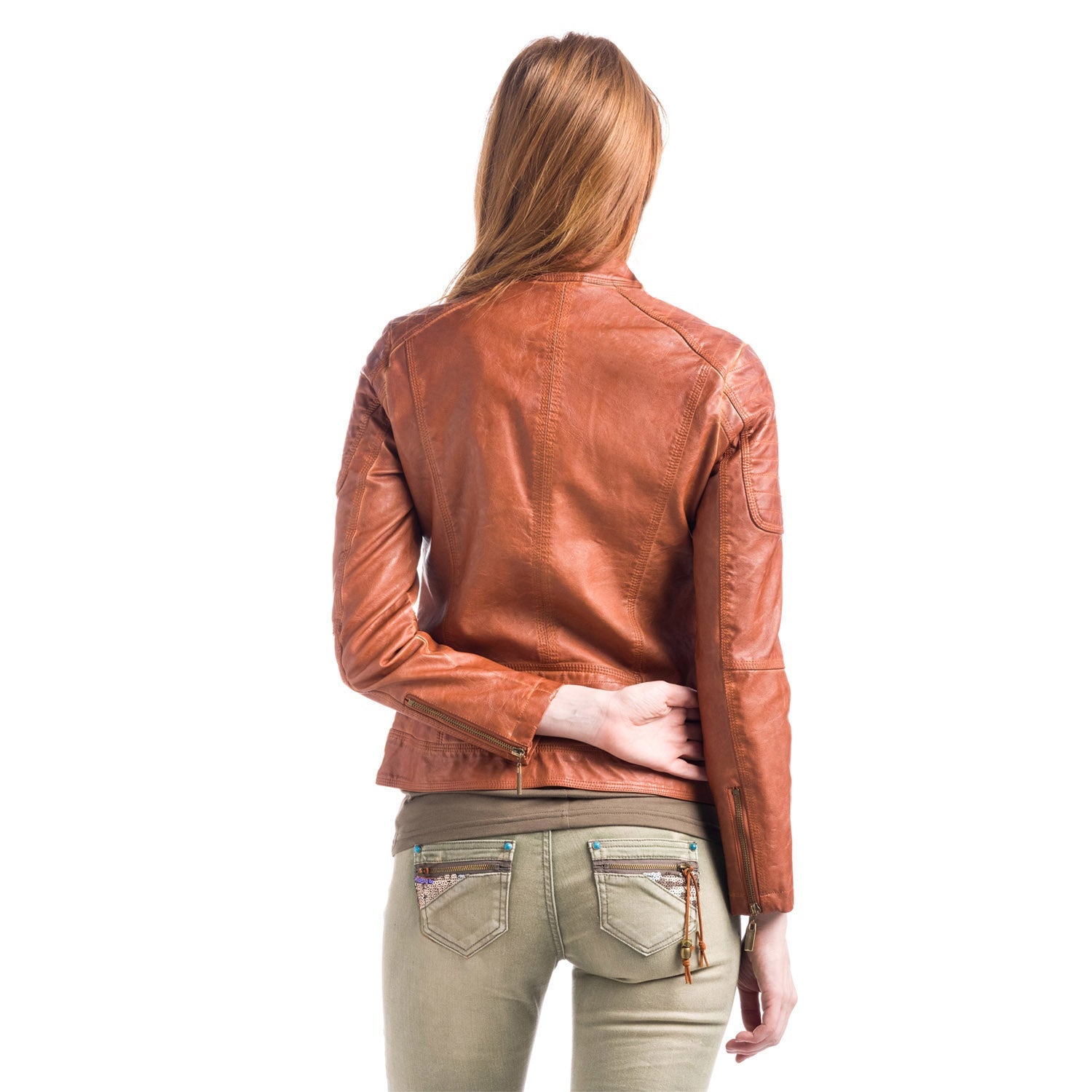 Chaqueta Efecto Piel Mujer Cuello Mao – Koroshi 1812JA91