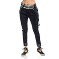 Pantalón Semibaggy Mujer Cintura Estampada con Lentejuelas – Koroshi Negro