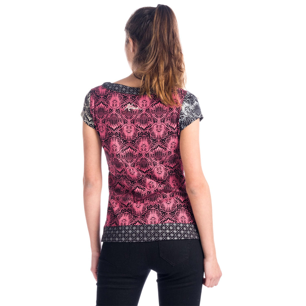 Top Estampado Manga Corta Cuello Pico Mujer – Koroshi 1812TP01