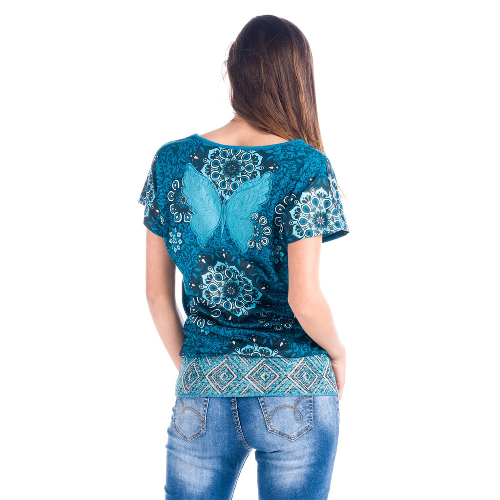 Top Estampado Oversize Cuello Redondo Mujer – Koroshi 1812TP09