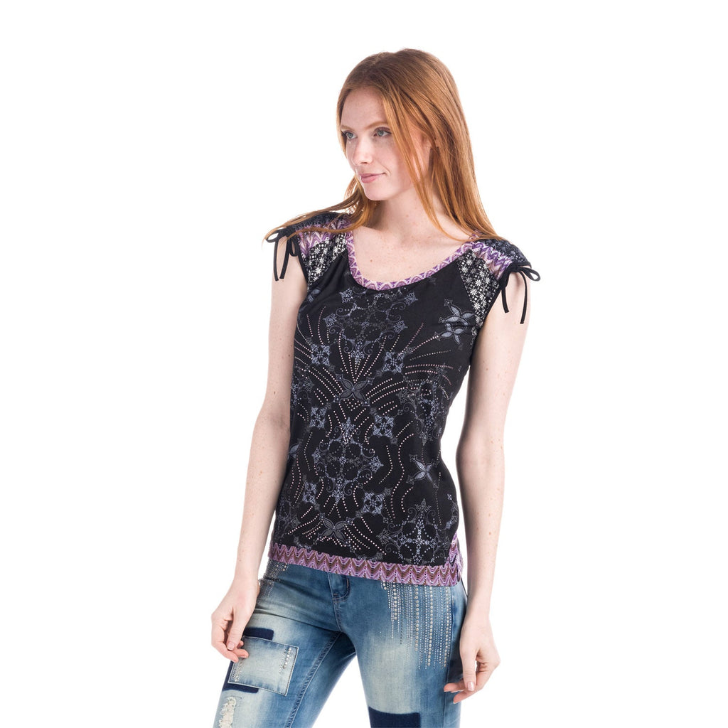 Top Estampado Sin Mangas Mujer con Lazos – Koroshi 1812TP12