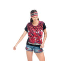 Top Manga Corta Oversize Mujer Estampado Étnico – Koroshi 1812TP20