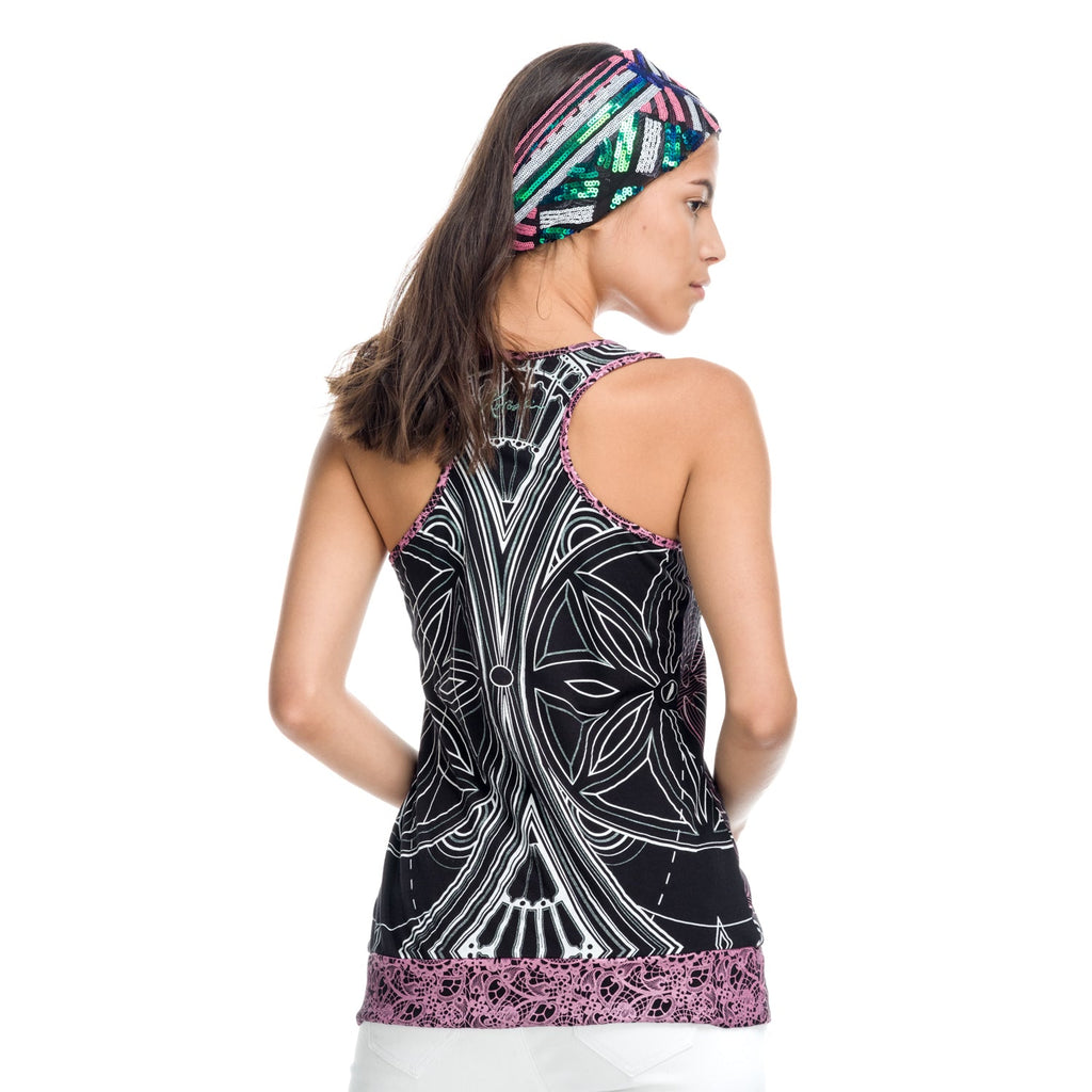 Top Tirantes Mujer Espalda Nadadora Estampado – Koroshi 1812TP24