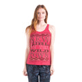 Camiseta Tirantes Mujer Algodón Maxi Texto Estampado – Koroshi Coral Oscuro
