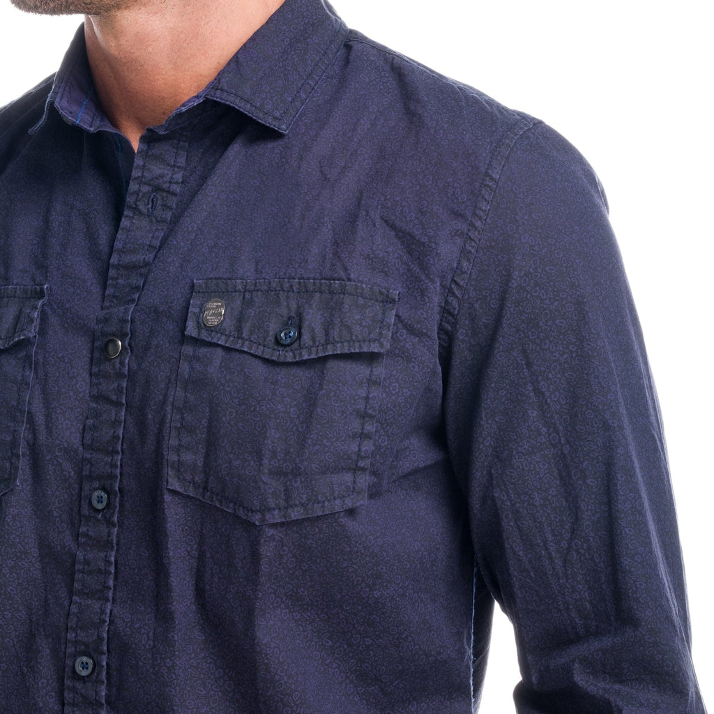 Camisa Manga Larga Hombre Algodón Efecto Lavado – Koroshi Navy