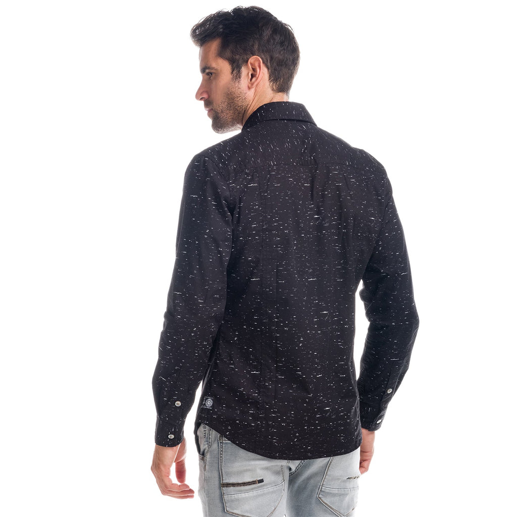 Camisa Manga Larga Hombre Algodón Jaspeado Bolsillos – Koroshi 1821CL31