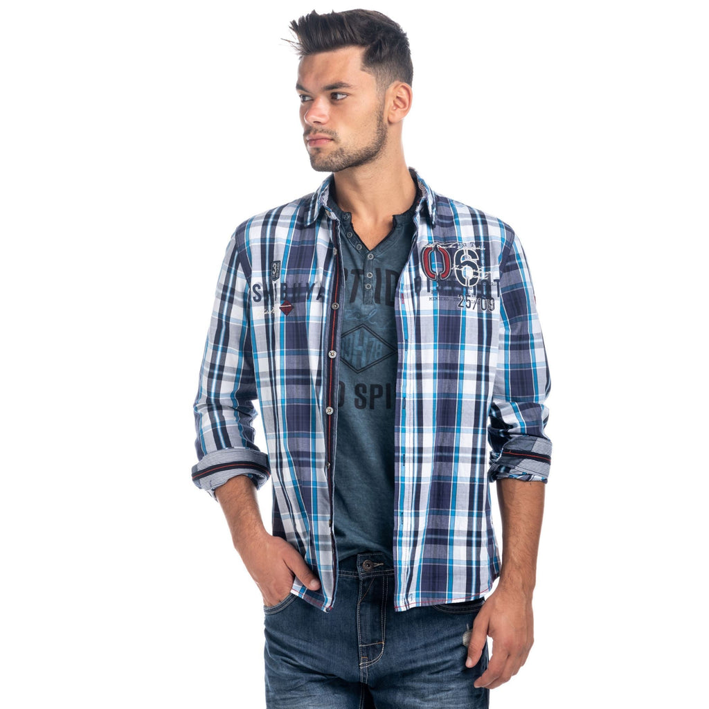 Camisa Cuadros Manga Larga Hombre Bordados – Koroshi 1821CL51