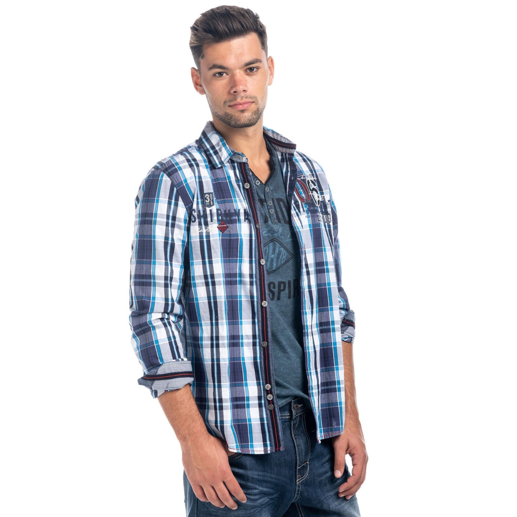 Camisa Cuadros Manga Larga Hombre Bordados – Koroshi 1821CL51