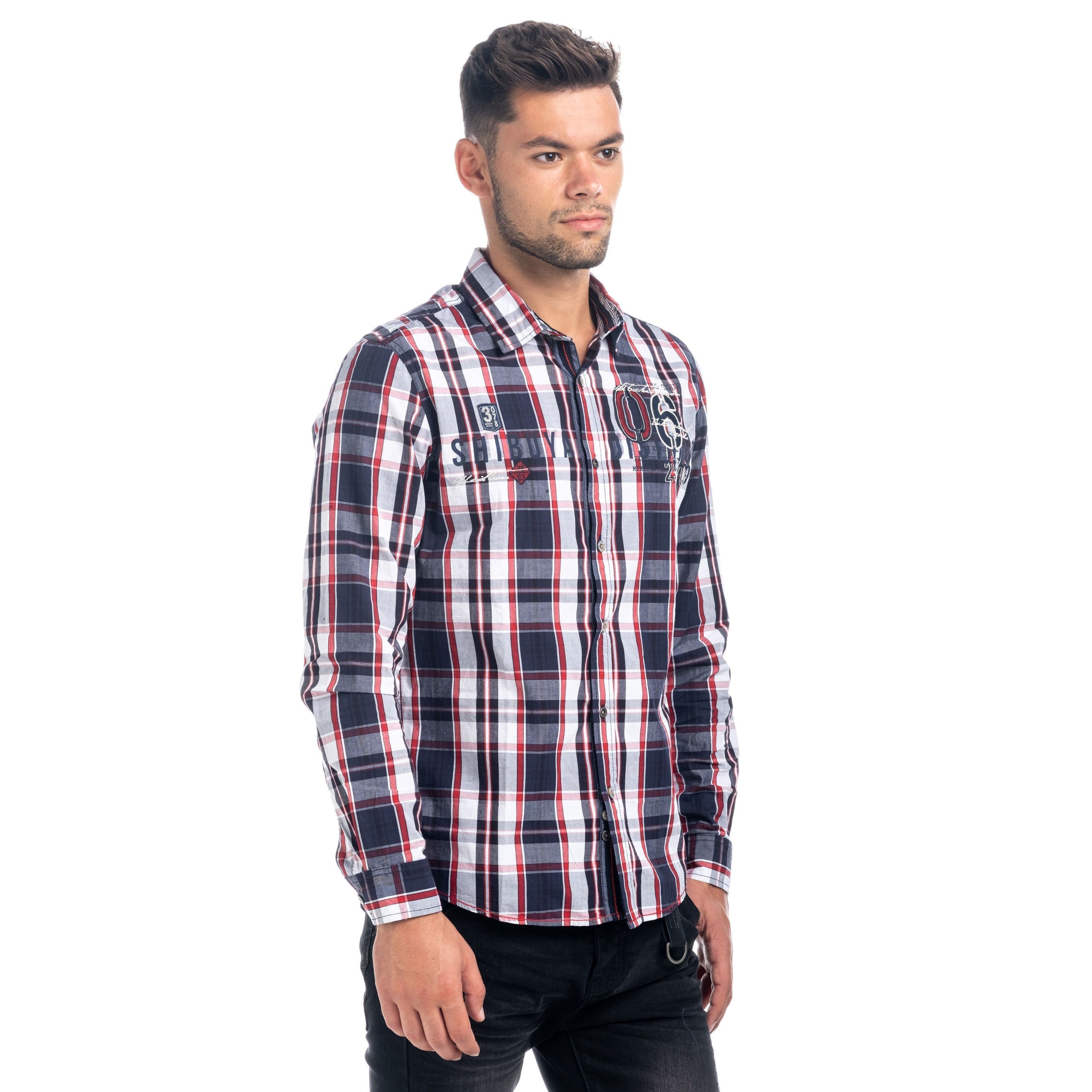 Camisa Cuadros Manga Larga Hombre Bordados – Koroshi 1821CL51