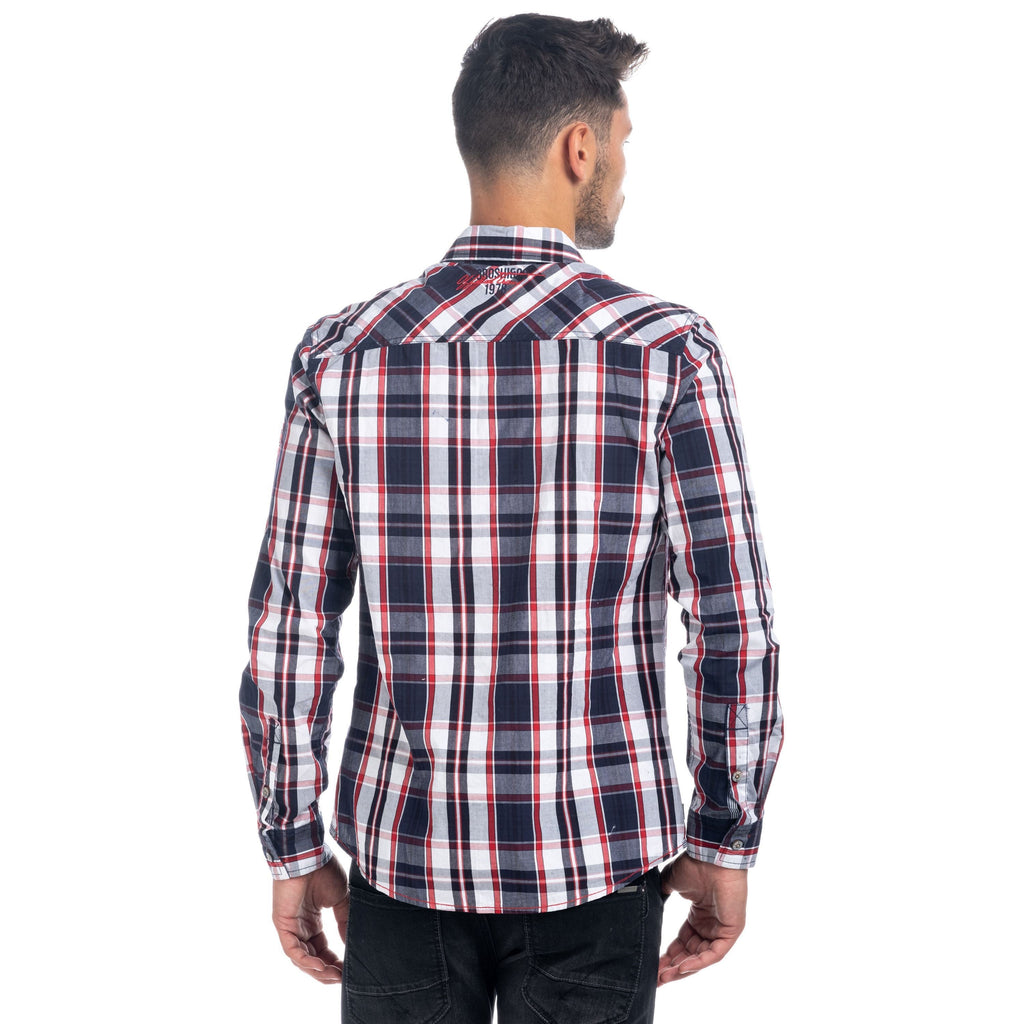 Camisa Cuadros Manga Larga Hombre Bordados – Koroshi 1821CL51