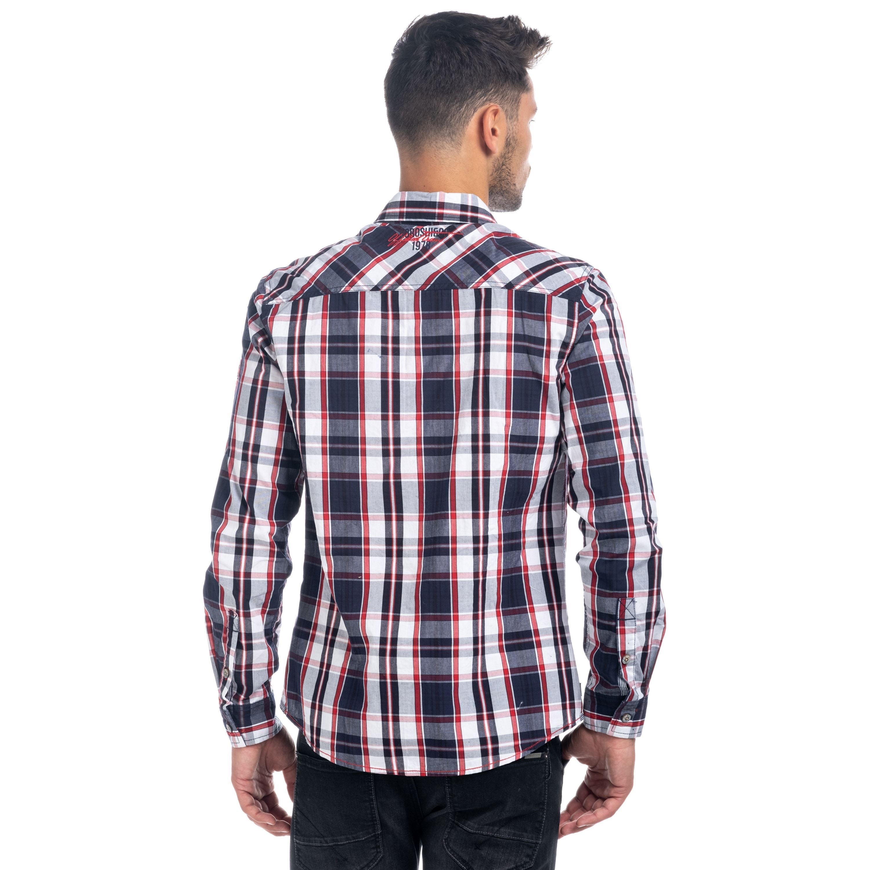 Camisa Cuadros Manga Larga Hombre Bordados – Koroshi 1821CL51